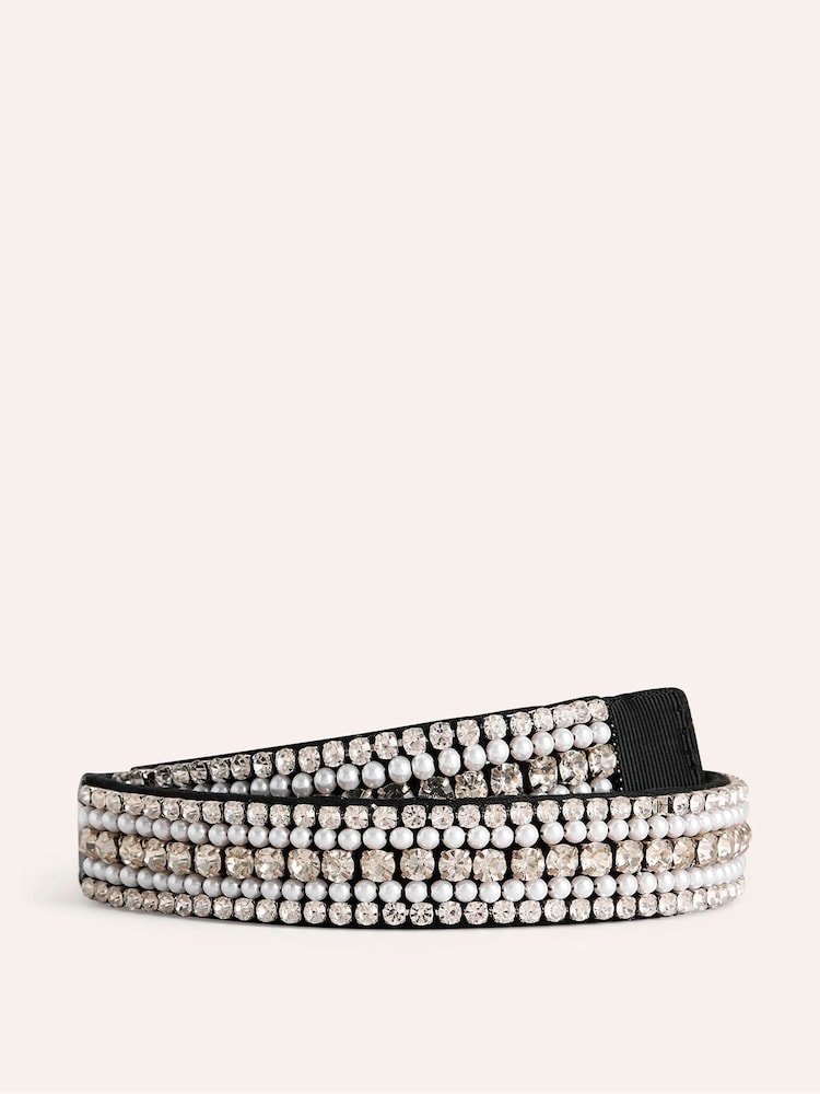 Boden Black Embellished Waist Belt - Image 1 of 3