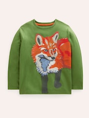 Boden Green 100% Cotton Fox Superstitch T-Shirt - Image 2 of 4