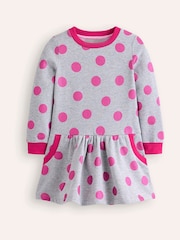 Boden Pink Cosy Printed Sweatshirt Dress - Image 1 of 3