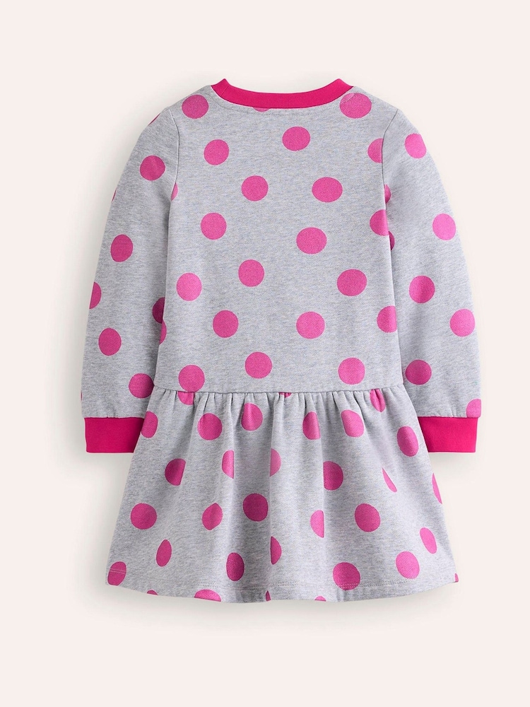 Boden Pink Cosy Printed Sweatshirt Dress - Image 2 of 3