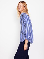 Boden Blue Connie Relaxed Cotton 100% Cotton Shirt - Image 4 of 5