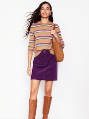 Boden Purple Estella Cord Skirt - Image 1 of 5