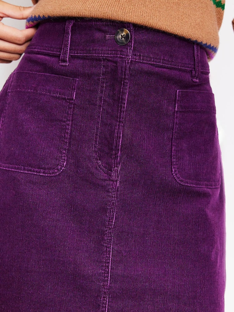 Boden Purple Estella Cord Skirt - Image 4 of 5