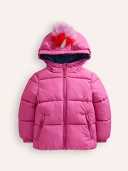 Boden Pink Fun Padded Unicorn Coat - Image 1 of 3