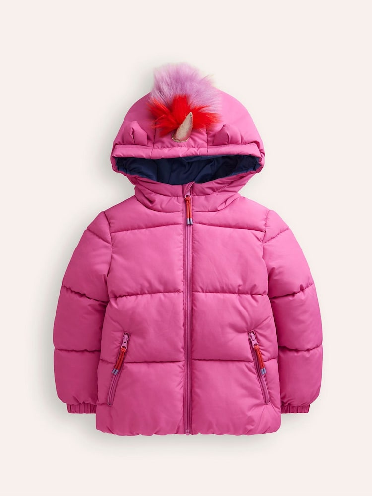 Boden Pink Fun Padded Unicorn Coat - Image 1 of 3