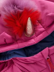 Boden Pink Fun Padded Unicorn Coat - Image 2 of 3