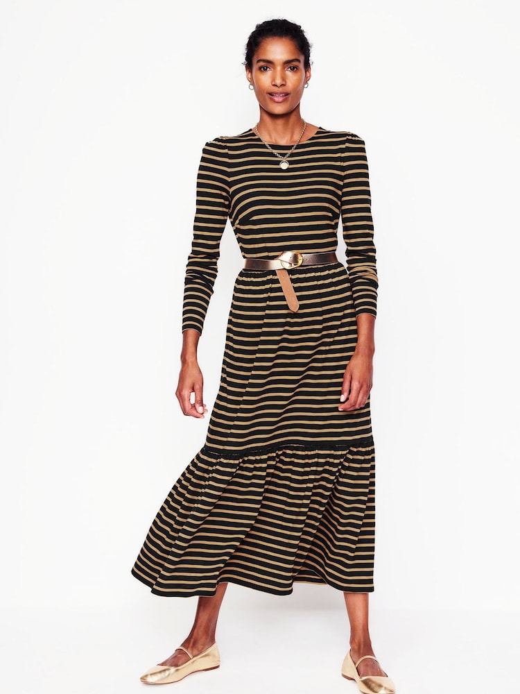 Boden Brown Emma Long Sleeve Jersey Dress - Image 1 of 5
