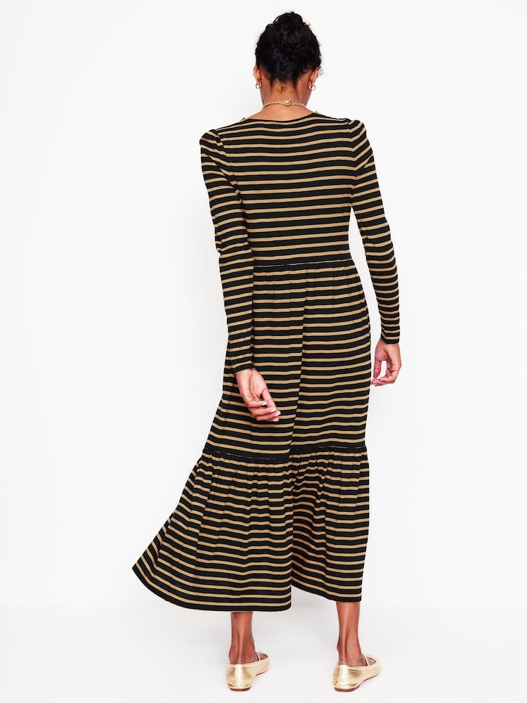 Boden Brown Emma Long Sleeve Jersey Dress - Image 4 of 5