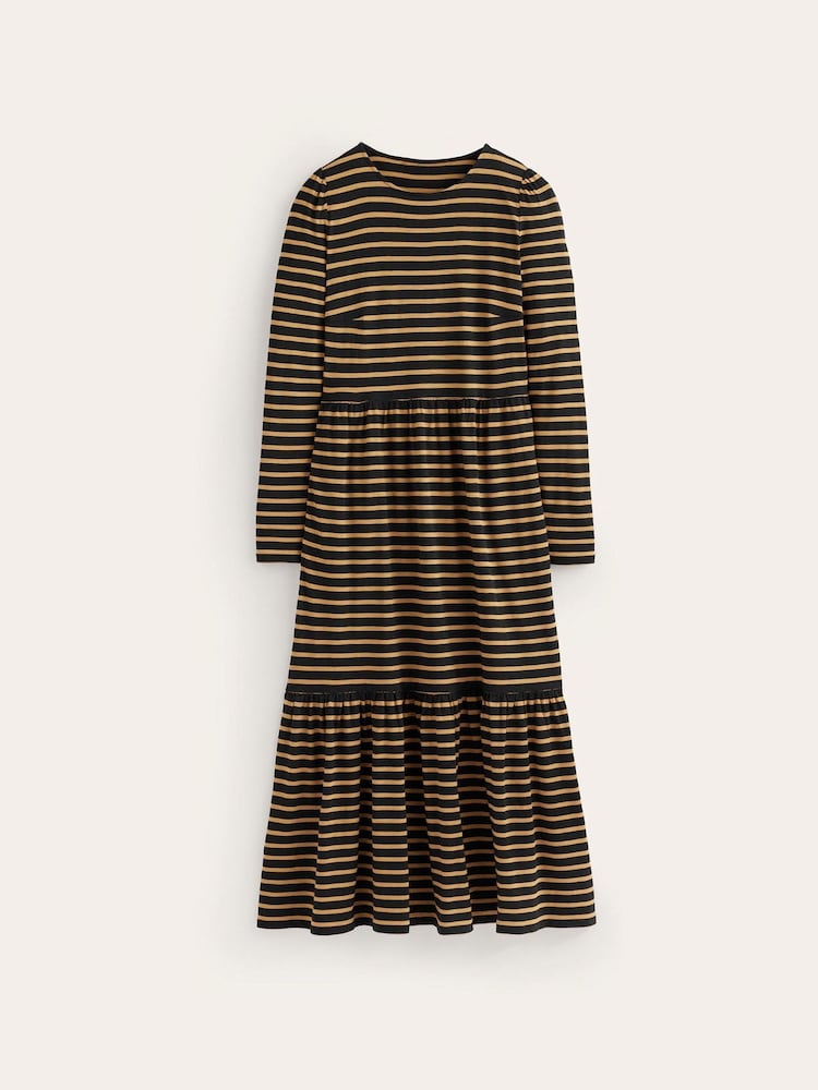 Boden Brown Emma Long Sleeve Jersey Dress - Image 5 of 5