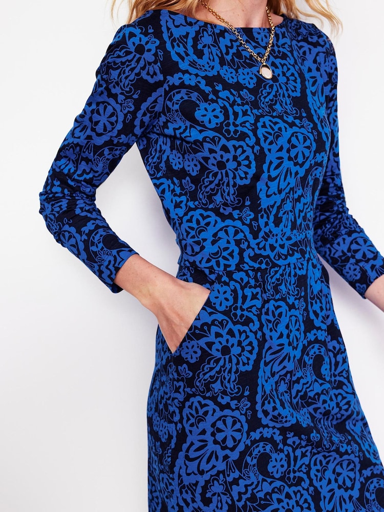Boden Blue 100% Cotton Florrie Long Sleeve Dress - Image 2 of 5