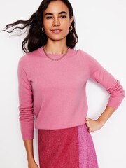 Boden Pink Eva Cashmere Crew Neck Jumper - Image 1 of 6