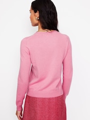 Boden Pink Eva Cashmere Crew Neck Jumper - Image 3 of 6