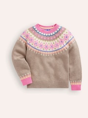Boden Brown Eleanor Fairisle Pattern Jumper - Image 1 of 3
