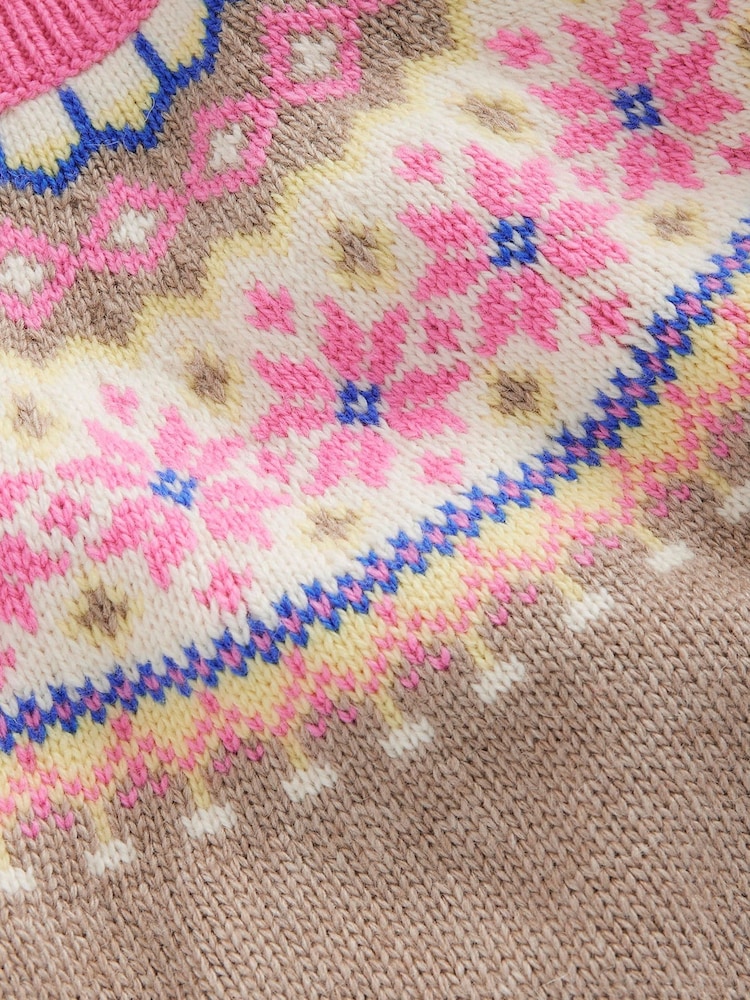 Boden Brown Eleanor Fairisle Pattern Jumper - Image 3 of 3