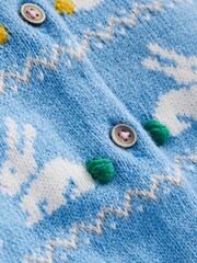 Boden Blue Edie Bunny Fairisle Pattern Cardigan - Image 3 of 3