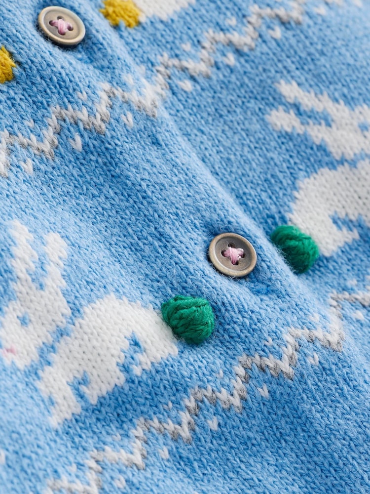 Boden Blue Edie Bunny Fairisle Pattern Cardigan - Image 3 of 3