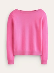 Boden Pink Eva Cashmere Boat Neck Jumper - Image 6 of 6