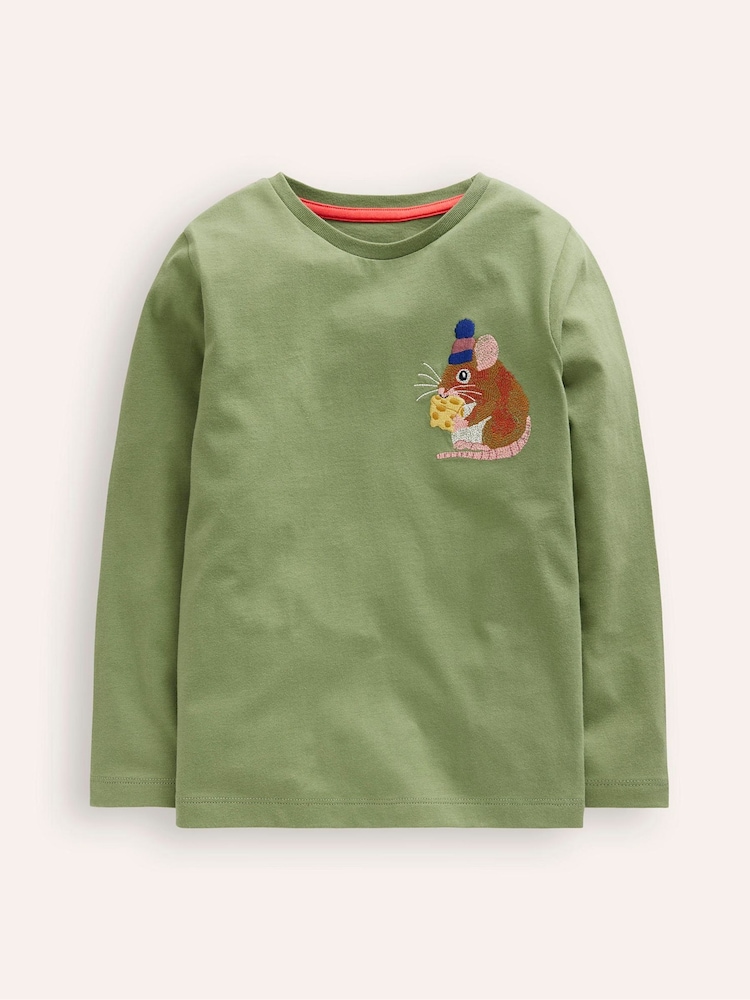 Boden Green 100% Cotton Dragon Superstitch Logo T-Shirt - Image 1 of 3 Boden Green 100% Cotton Dragon Superstitch Logo T-Shirt - Image 1 of 3