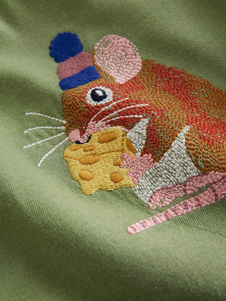 Boden Green 100% Cotton Dragon Superstitch Logo T-Shirt - Image 3 of 3 Boden Green 100% Cotton Dragon Superstitch Logo T-Shirt - Image 3 of 3
