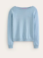 Boden Blue Eva Cashmere Boat Neck Jumper - Image 5 of 6