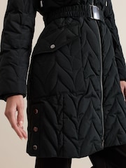 Phase Eight Black Petite Hollie Midi Puffer Coat - Image 7 of 7