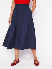 Boden Blue Isabella Taffeta Midi Skirt - Image 3 of 5