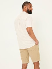 FatFace Orange Short Sleeve Fine Stripe Shirt - Image 3 of 6