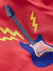 Boden Red 100% Cotton Guitar Superstitch Logo T-Shirt - Image 3 of 3