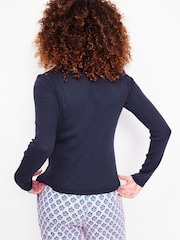 Boden Blue Henley 100% Cotton Pyjama Top - Image 3 of 5