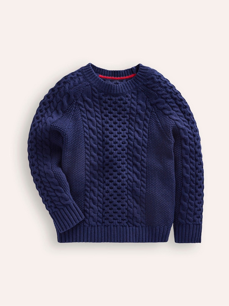 Boden Blue Heritage Cable Jumper - Image 1 of 3 Boden Blue Heritage Cable Jumper - Image 1 of 3
