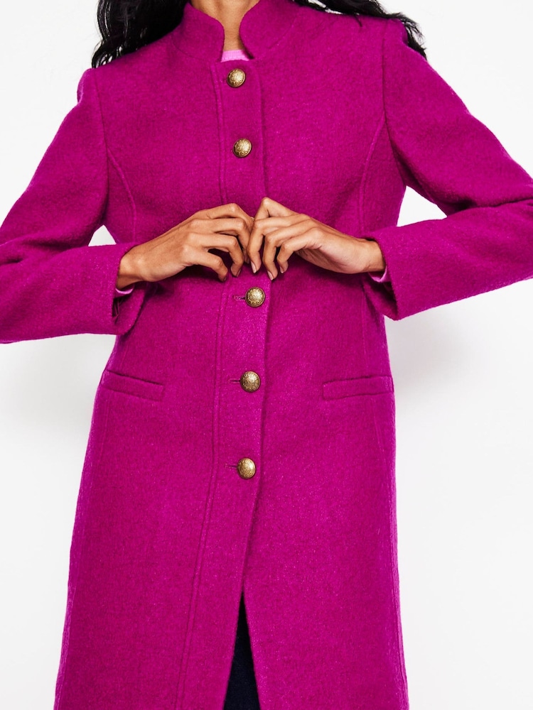 Boden Purple Hamilton Textured Coat - Image 2 of 5 Boden Purple Hamilton Textured Coat - Image 2 of 5