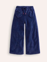 Boden Blue Heart Pocket Velour Joggers - Image 1 of 3