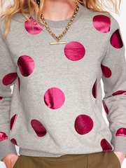 Boden Grey 100% Cotton Hannah Printed Sweatshirt - Image 2 of 6