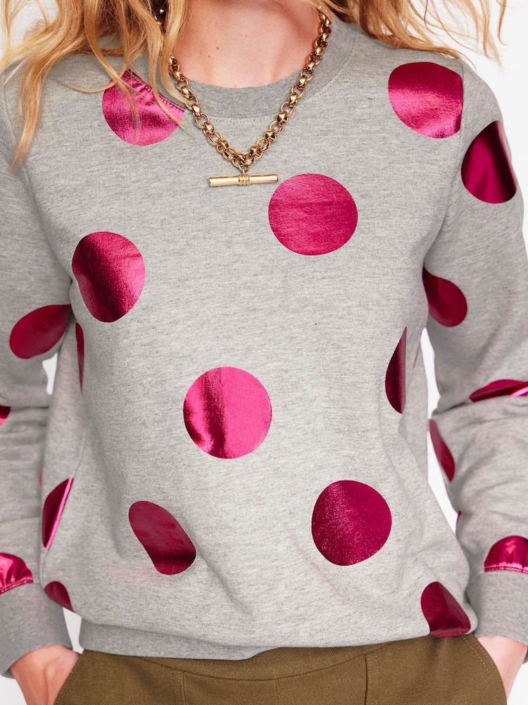 Boden Grey 100% Cotton Hannah Printed Sweatshirt - Image 2 of 6