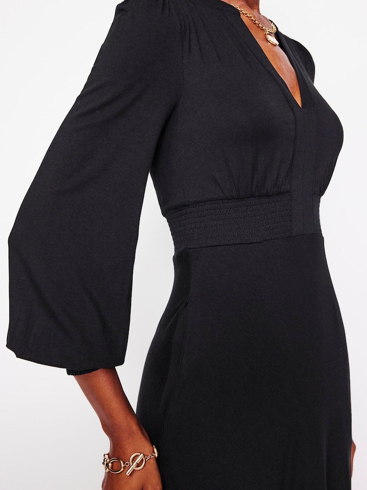 Buy Boden Black Ivy Smocked Midi Dress from the Next UK online shop