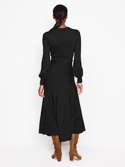 Boden Black Ivy Smocked Midi Dress - Image 4 of 5