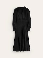 Boden Black Ivy Smocked Midi Dress - Image 5 of 5