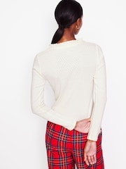 Boden Cream Henley 100% Cotton Pyjama Top - Image 2 of 5