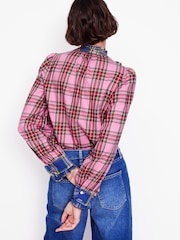Boden Pink Isla Frill Detail 100% Cotton Blouse - Image 3 of 5