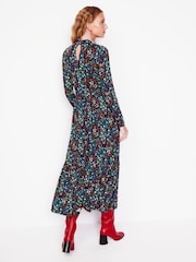 Boden Blue High Neck Tiered Jersey Dress - Image 4 of 5