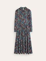 Boden Blue High Neck Tiered Jersey Dress - Image 5 of 5