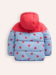 Boden Blue Heart Reversible Padded Borg Coat - Image 3 of 4