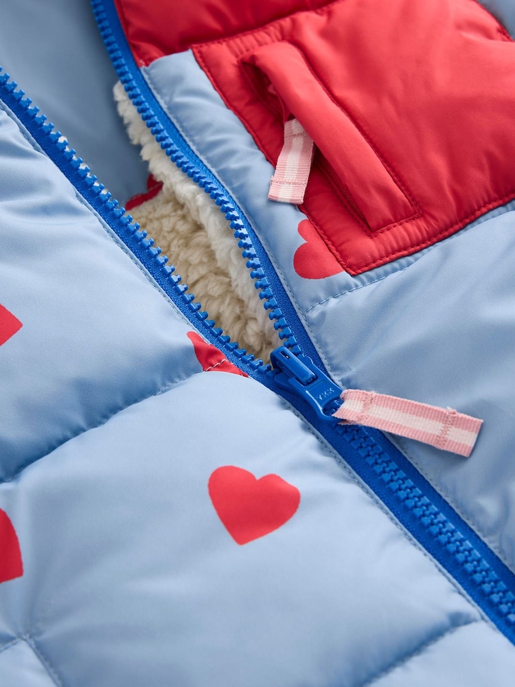 Boden Blue Heart Reversible Padded Borg Coat - Image 4 of 4 Boden Blue Heart Reversible Padded Borg Coat - Image 4 of 4
