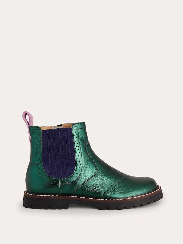 Boden Green Leather Chelsea Boots - Image 1 of 2