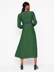 Boden Green Imelda Border Print Midi Dress - Image 3 of 5