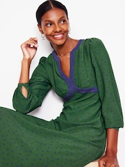 Boden Green Imelda Border Print Midi Dress - Image 4 of 5