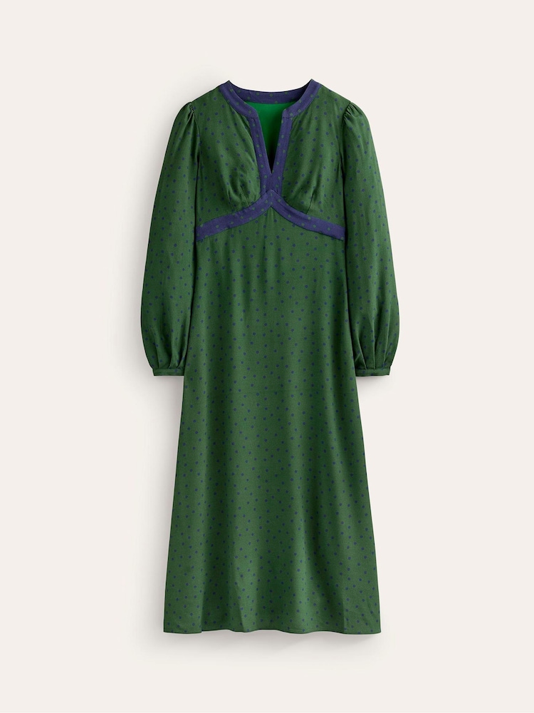 Boden Green Imelda Border Print Midi Dress - Image 5 of 5