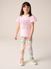 Little Bird by Jools Oliver Pink Rainbow T-shirt and Leggings Set - Image 1 of 15