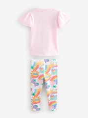 Little Bird by Jools Oliver Pink Rainbow T-shirt and Leggings Set - Image 11 of 15