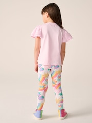 Little Bird by Jools Oliver Pink Rainbow T-shirt and Leggings Set - Image 4 of 15